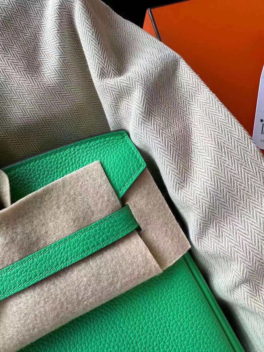 에르메스 버킨백25 그린 은장 토고가죽